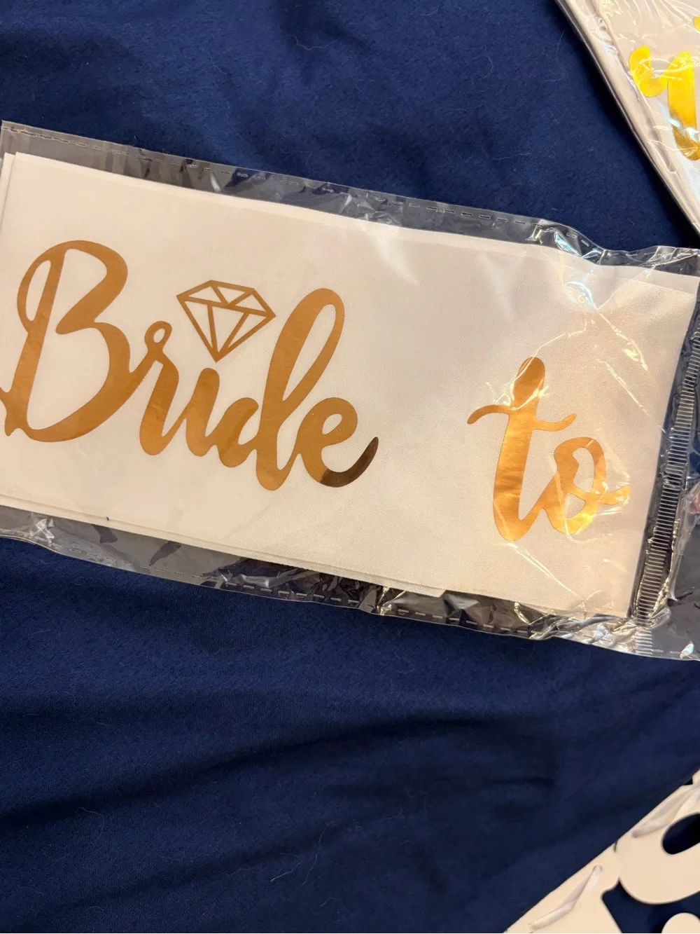 White 'Miss to Mrs' Bridal Party Banner & Rose Gold Bachelorette Signs